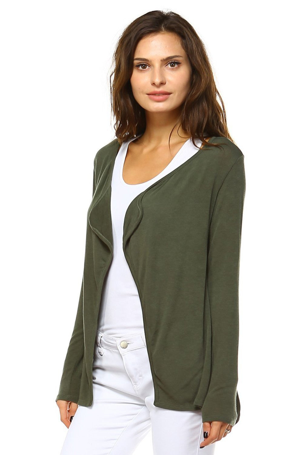 Hunter Green Long Sleeve A-line Knit Cardigan/Cross Tattoo Scroll style Back