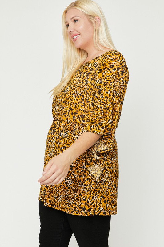 Women's Plus Size - Cheetah Print Tunic Top