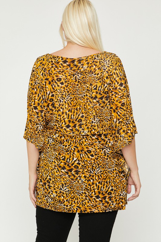 Women's Plus Size - Cheetah Print Tunic Top