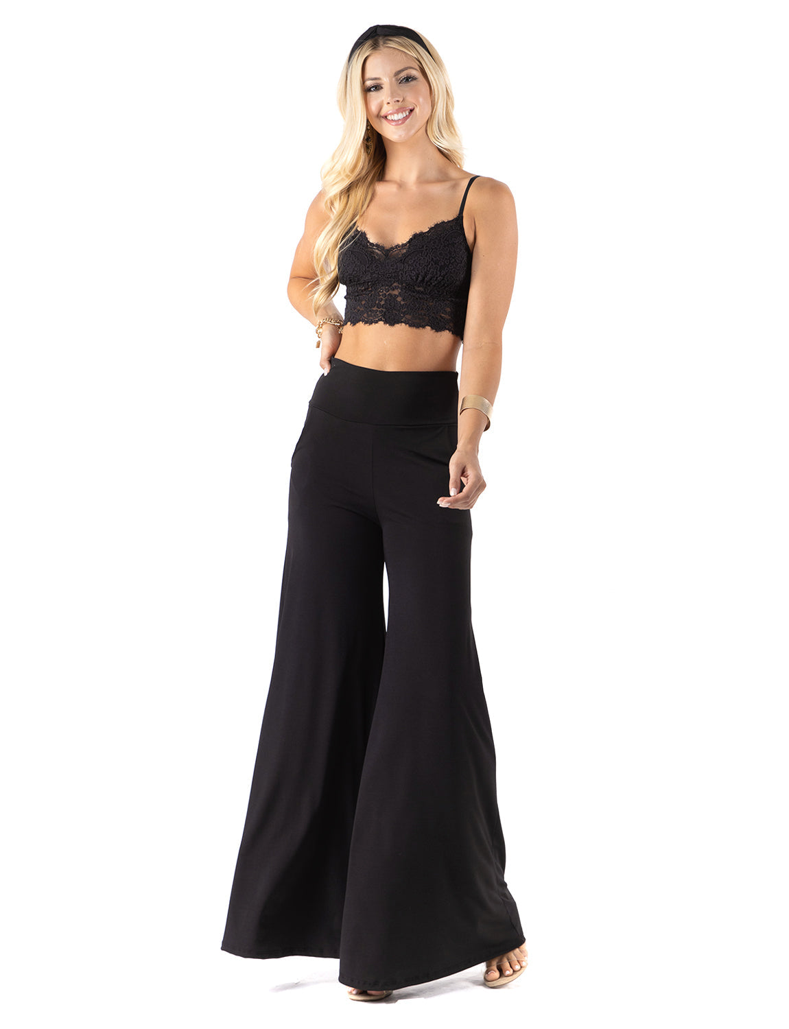 Mauve  - High Waist Solid Palazzo Pants