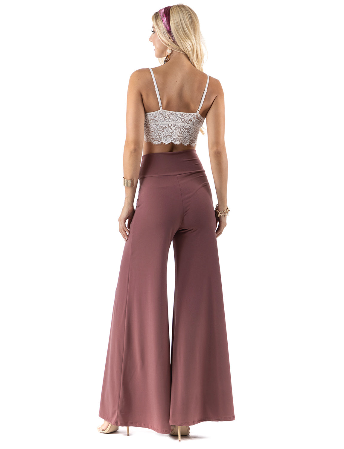 Black - High Waist Solid Palazzo Pants