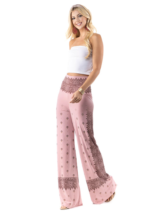 Pink Vintage Paisley Regular & Plus Palazzo Pants